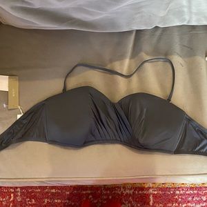 J. Crew Emilia bikini top & foldover bikini bottoms - gray, NWT, size L